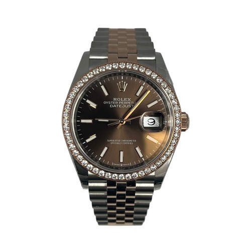 Rolex Datejust Stainless Steel  18K Rose Gold & Diamonds Lady's Watch, 126281RBR