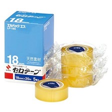 Nichiban LP-18S Cellophane Tape, Small Roll, 5 Rolls, 0.7 inches 18 mm x 66...