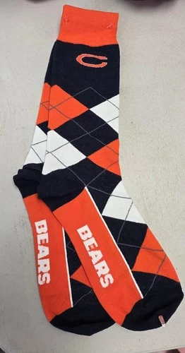 ST1 Mens NFL CHICAGO BEARS Argyle Socks MEDIUM 5-10 New FREE SHIPPING