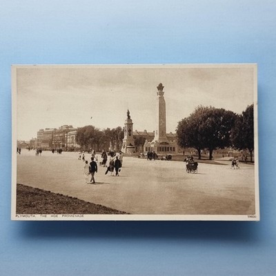 Plymouth Postkarte um 1930 Devon die Hacke Promenade Periode Mode Menge