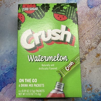 Crush Watermelon On The Go Drink Mix 6 Boxes 36 Sticks Exp 05/2026