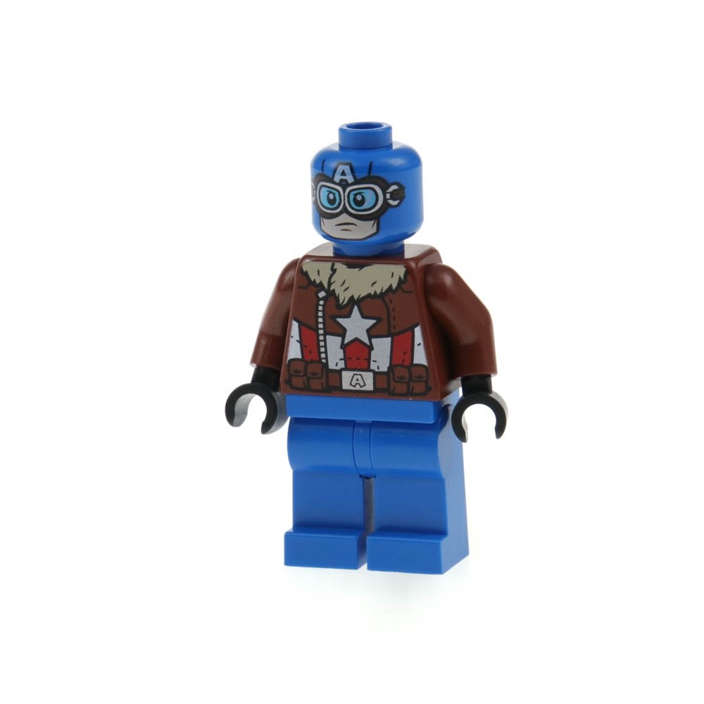 1X Lego Minifigure Super Heroes Pilot Captain America Blue Avengers 76076 SH0374
