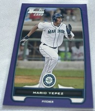 2012 Bowman Baseball Prospects Mario Yepez Seattle Mariners 1st Bowman Purple