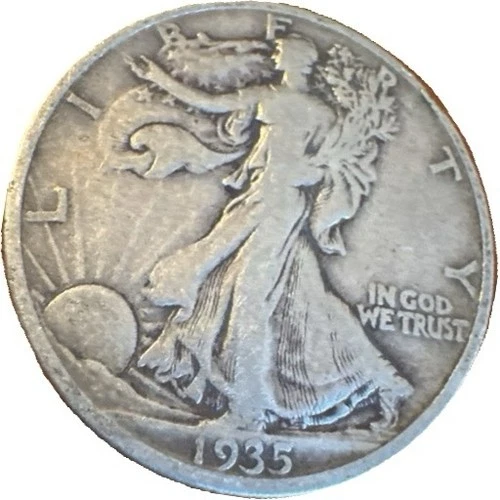 1935-S Walking Liberty 50¢ ✔ 90% Silver ✔ Fine (F) Condition ✔ @ MELT VALUE