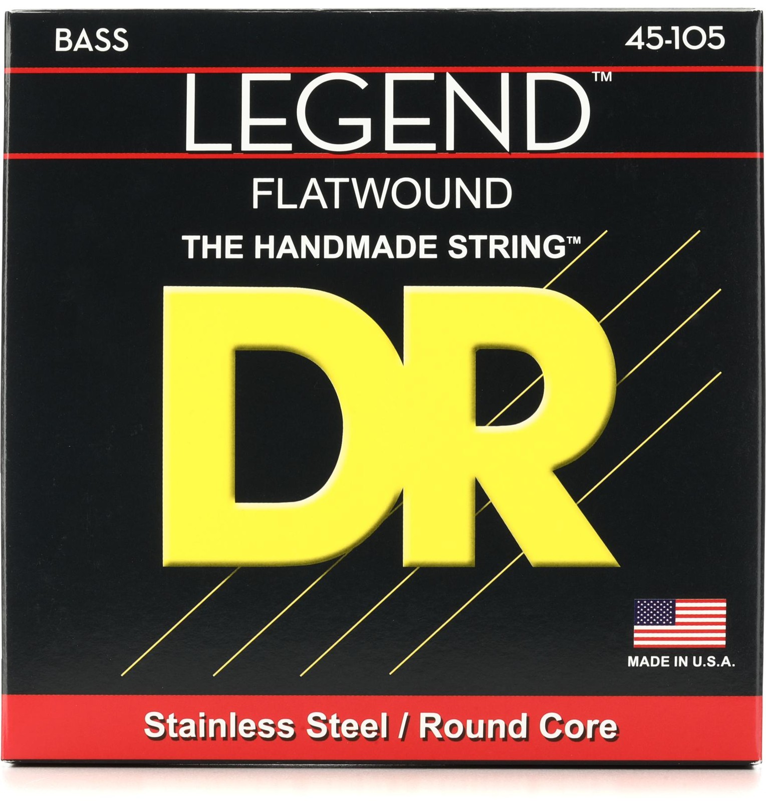 DR Strings Legend Polished Flatwound Stainless Steel Bass Strings - .045-.105