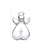 Real Diamond Angel Heart Locket Solid Sterling Silver 925 Hallmark