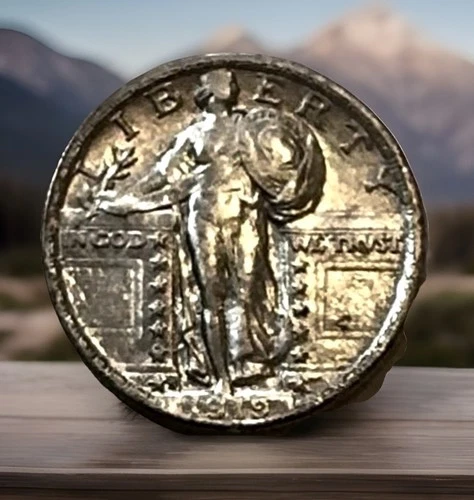 1919-s 25c Standing liberty Quarter Dollar Choice Choice AU/BU Key Date