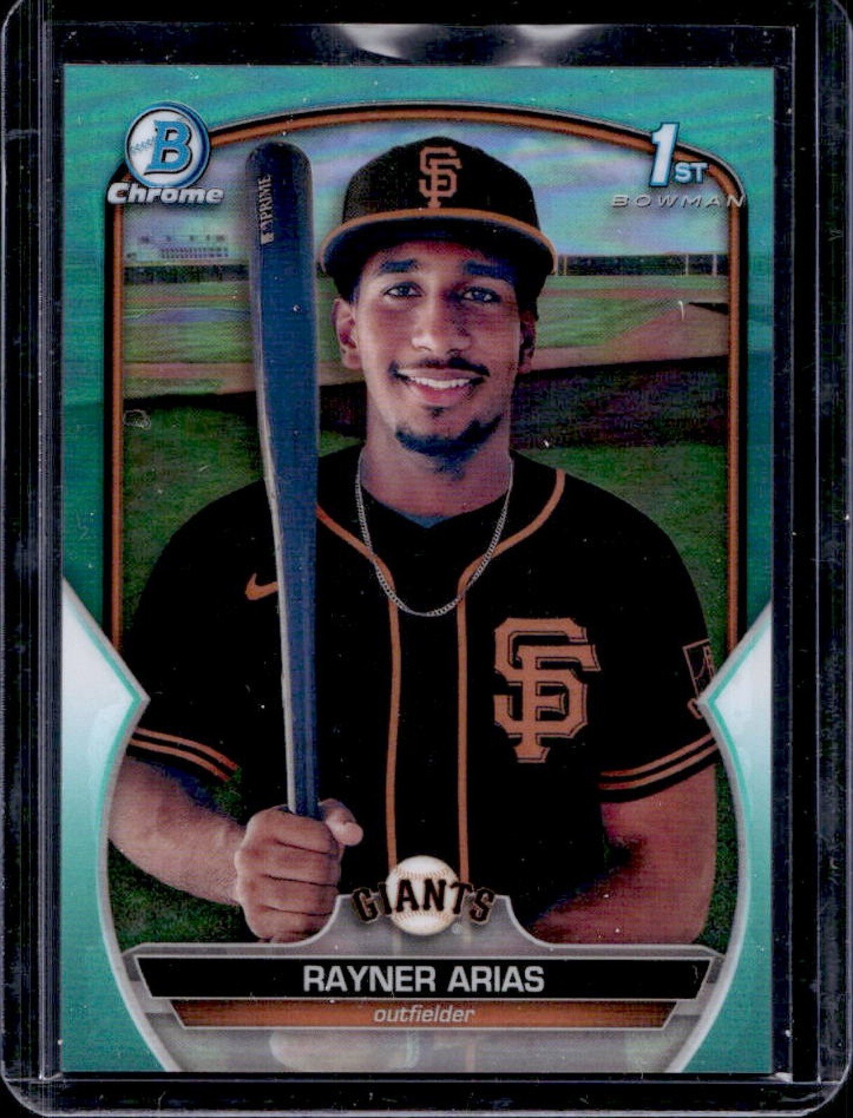 2023 Bowman Chrome Rayner Arias Aqua Refractor 1st Prospect #/125 Giants