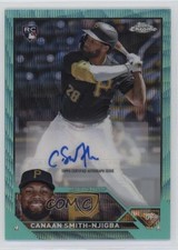 2023 Topps Chrome Update Aqua Wave Refractor /199 Canaan Smith-Njigba Auto nd3
