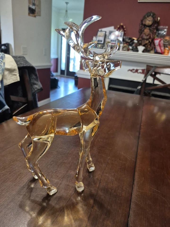 Acrylic Reindeer Figurine Statue Christmas Decoration Sculpture Gift - Image 4 of 4