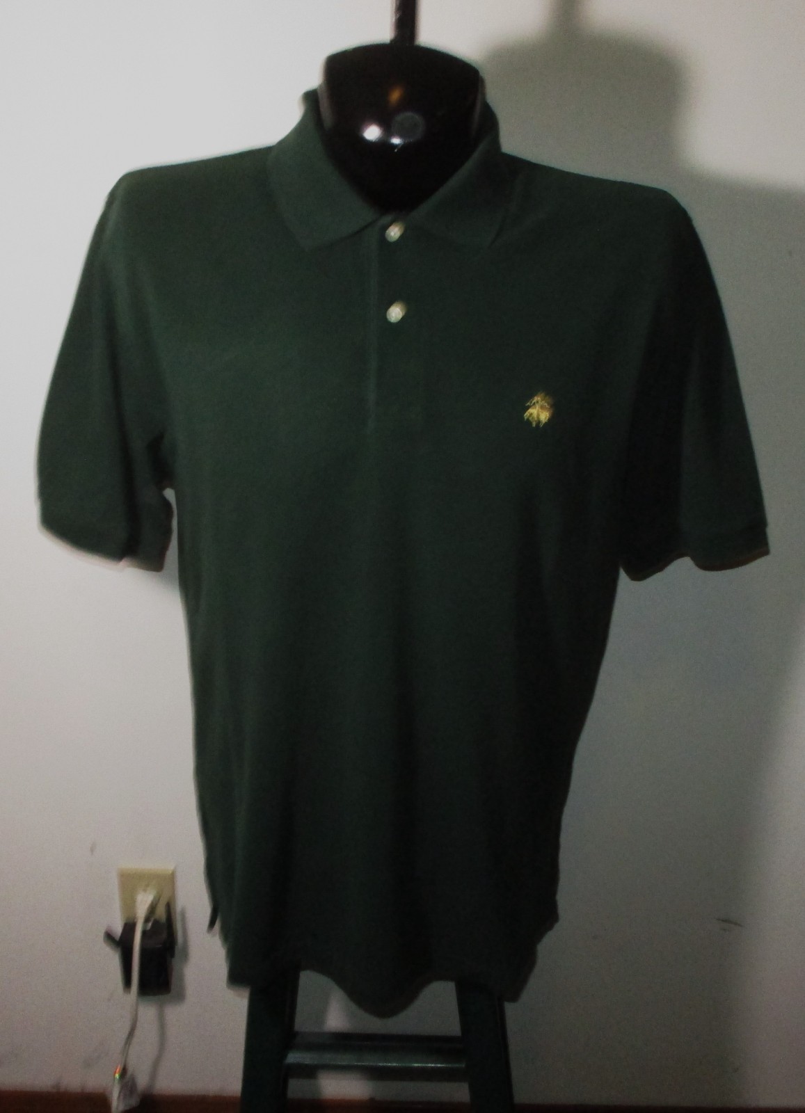 BROOKS BROTHERS Forest Green Short Sleeve Polo Shirt Men's Size L