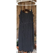 J.Crew Black White Polka Dot 100% Silk Slip Dress Spaghetti Strap 61022 Sz 4