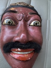 Ancien masque de théâtre indonésien javanais Wayang Topeng théâtre bois Indonésie