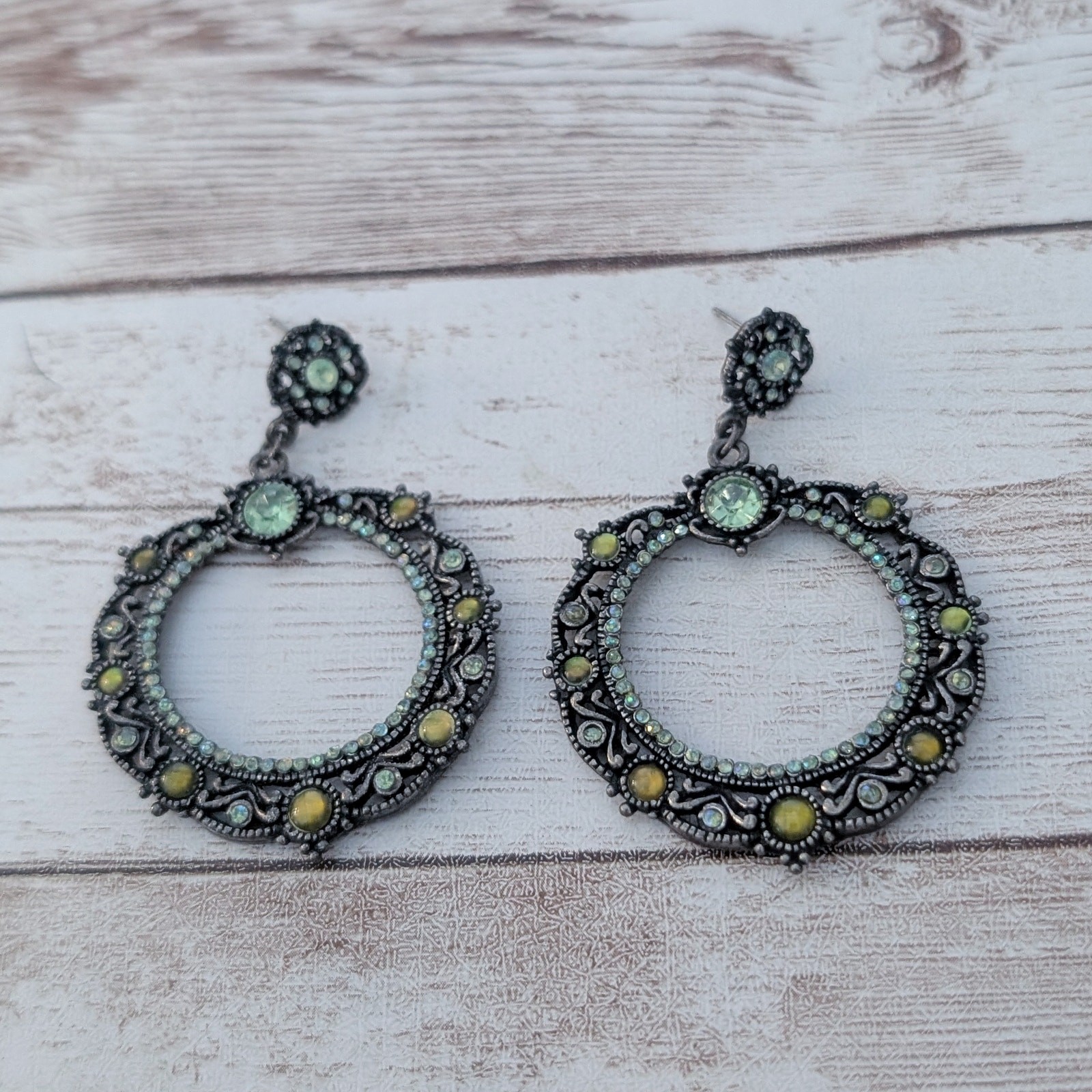 Extra Large Stud Earrings Dangle Earrings Dark Me… - image 4