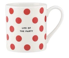 Lenox Kate Spade New York  “Life Of The Party” Red Polka Dot Coffee Mug 10 Oz