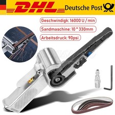 Druckluft Bandschleifer Fingerschleifer 10mm 5x Schleifb&auml;nder Druckluftschleifer