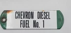 Vintage Chevron Diesel Fuel No 1 Rustic Porcelain Metal Gas Pump Tag