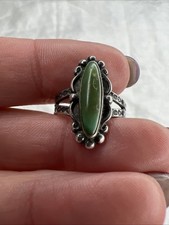 VTG Sterling Native American Zuni Style Green Turquoise Ring Sz 5