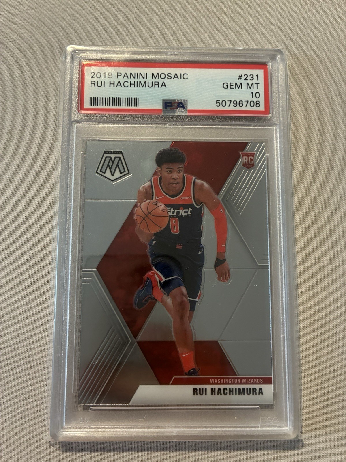 2019-20 Panini Mosaic Rui Hachimura #231 Rookie Base Ball in Right Hand PSA 10