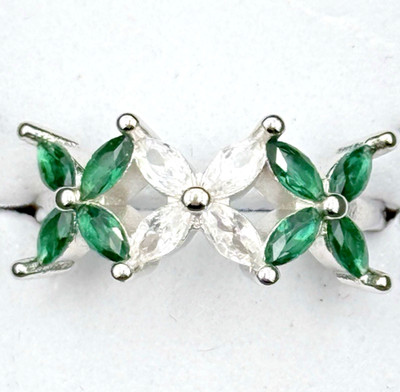 Ryze Born To Shine Ring May Emerald Green & White Frost CZ Size 5