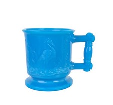 Peacock and Heron by Degenhart Vintage Blue Opalescent Glass Child's Cup