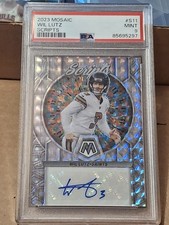 2023 WIL WILL LUTZ PANINI MOSAIC SCRIPTS AUTOGRAPHED AUTO CARD #S11 PSA 9 SAINTS