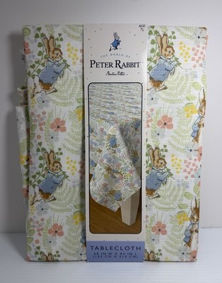 PETER RABBIT BEATRIX POTTER  60 X 84 INCHES CLOTH TABLECLOTH EASTER SPRING/NWT