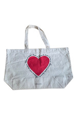 NEW Sezane Paris Mon Amour Tote Market Beach Travel Bag 100% Cotton Red Heart OS