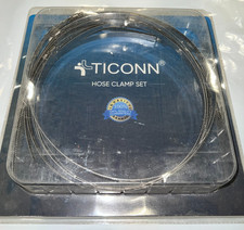 TICONN 6 pc. Hose/ Duct Clamp Set - 12'' 304 Stainless Steel Worm Gear Type