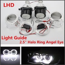 2x 2,5" Angel Eye Bi-Xenon Faro Proiettore Lampada Lente con Guida Luce e Inverter