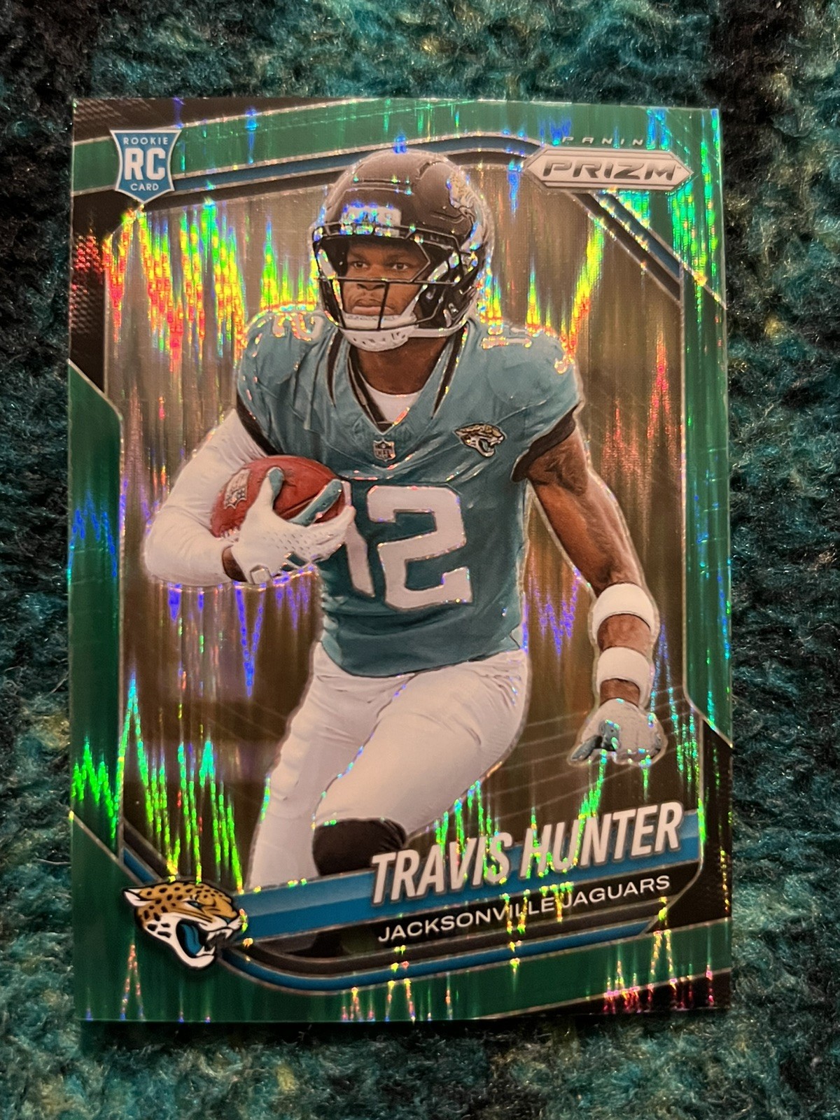 2025 Panini Prizm Travis Hunter Green Flash #301 (RC) Jacksonville Jaguars