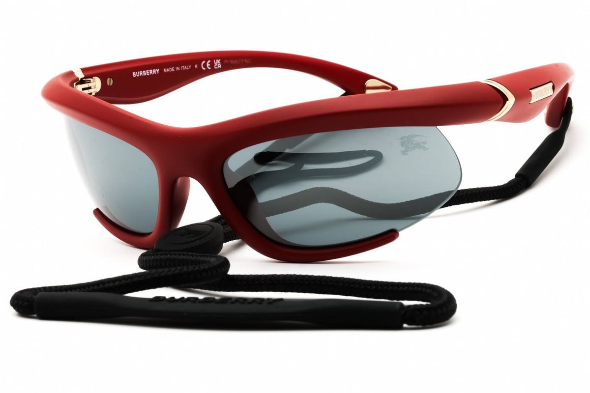 BURBERRY BE4462 41566G Sunglasses Bordeaux Frame Grey Mirror Black