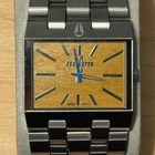 Nixon The Ticket "Golden" Wood Grain Dial Stainless Steel Mens Analog Watch RUNS