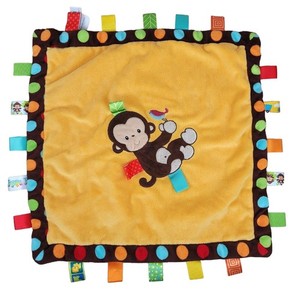 Taggies Brand Baby Lovey Monkey Mary Meyer Embroidered Security Blanket