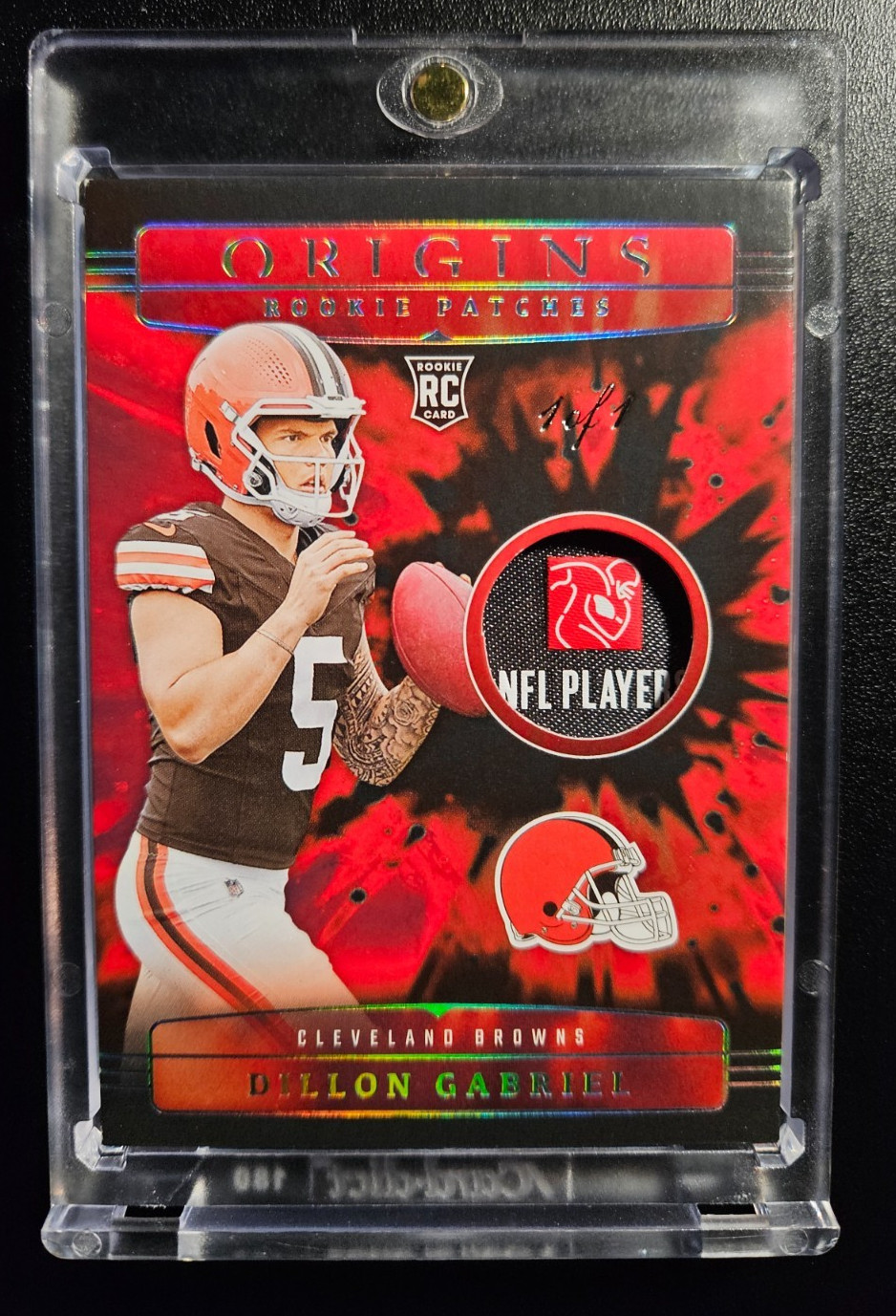 2025 Origins Rookie Patches Dillon Gabriel NFL Players Laundry Tag 1/1