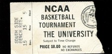 College Basketball Ticket NCAA Tournament 1980's Unknown