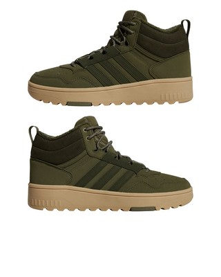  Adidas HOOPS 4.0 Mid Winter Herren Schuhe Sneaker Olivgrün 