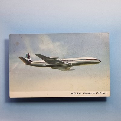 Verkehrsflugzeug Postkarte um 1955 De Havilland Comet Jetliner B.O.A.C Airways