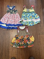 Matilda Jane Girls Boutique Dress Lot Size 4/4T  2/2T Twirl Cottagecore Prairie
