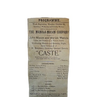 Junius Brutus Booth III nephew of Edwin & J Wilkes partial playbill tragic death