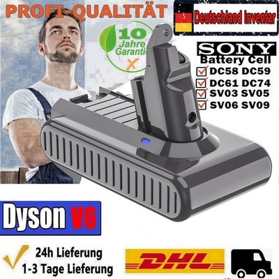 For Dyson V6 Battery 6,0 AH Animal SV03 SV05 DC58 DC59 DC61 DC62 Absolute Fluffy
