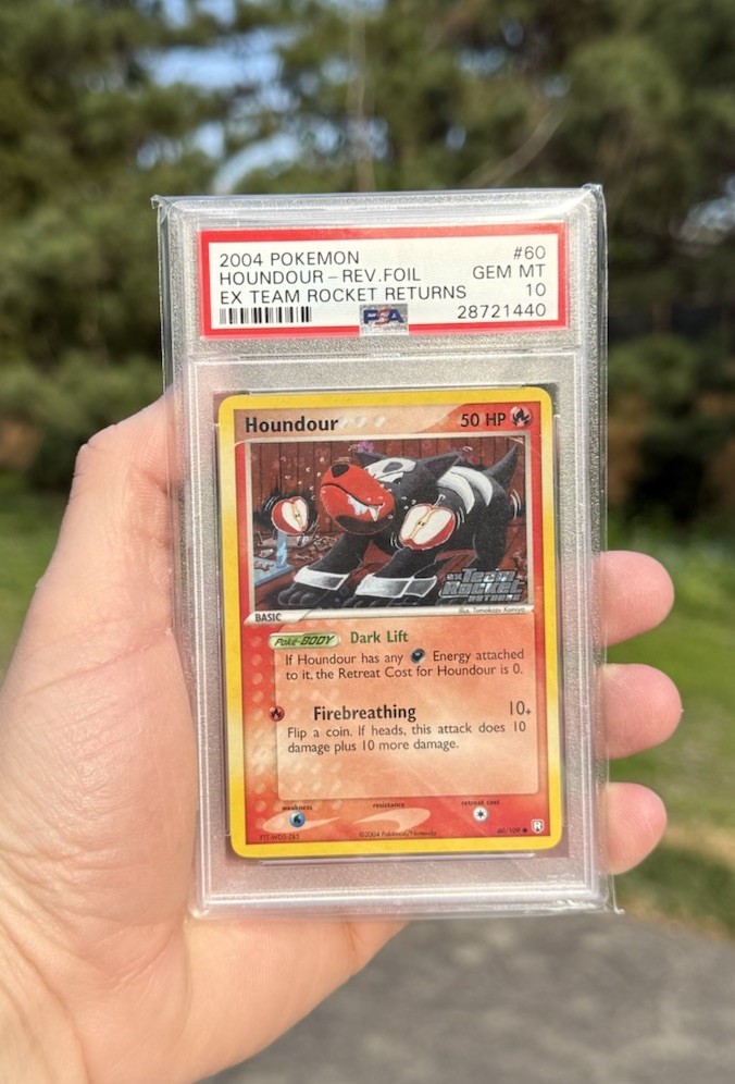 Pokemon Houndour EX Team Rocket Returns Reverse Holo Rare #60 PSA 10 Gem Mint view 3