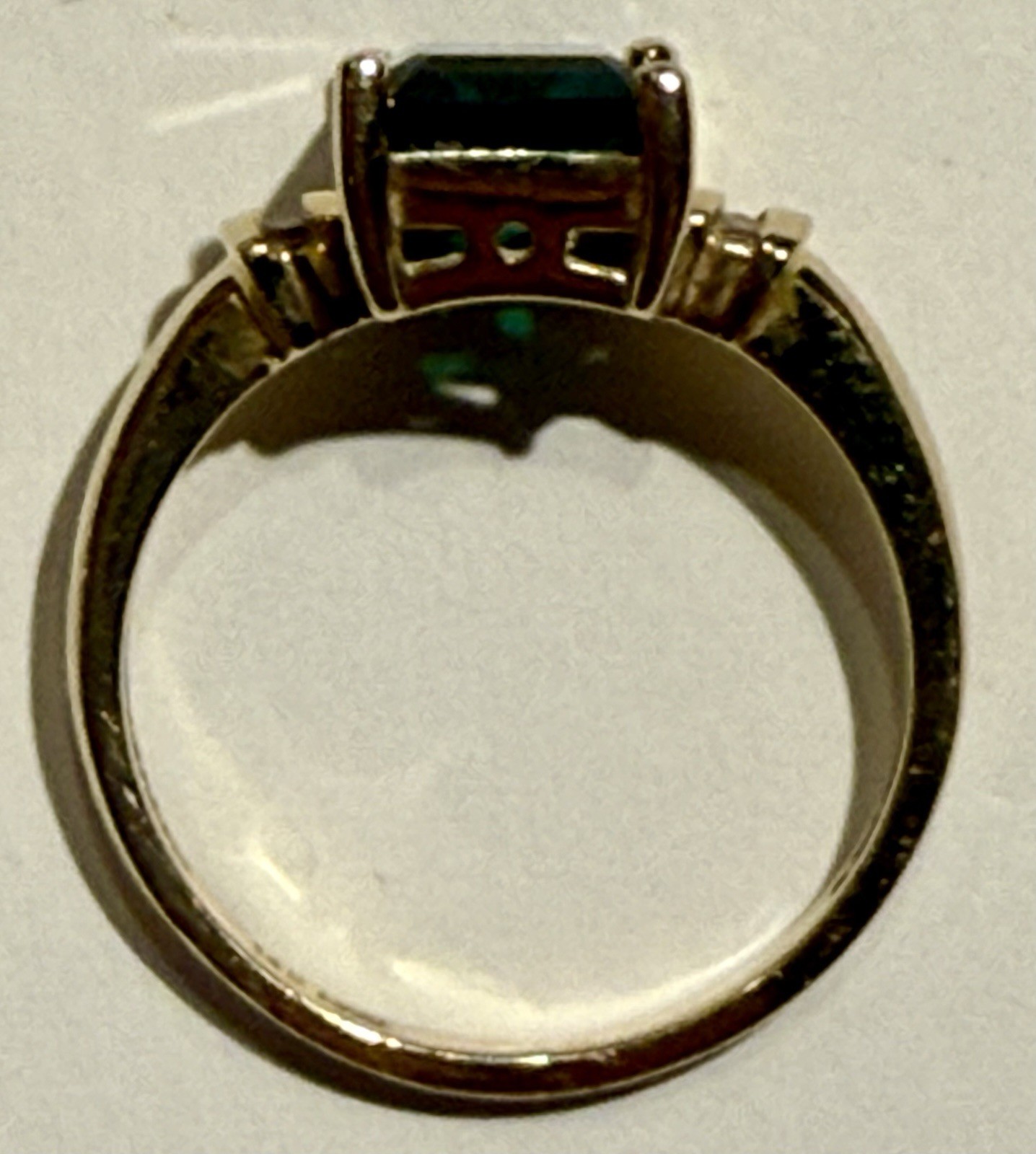 Lab Emerald Diamond Ring, Green, Solid 14k Yellow… - image 5