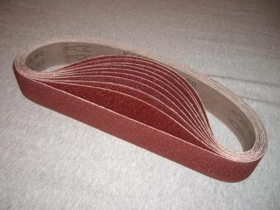 ROXX TOOLS 1-1/2" x 30" Inch Aluminum Oxide Pipe and Tube Sanding Belts 60 Grit - 10 PACK