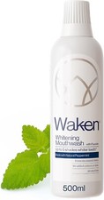 Waken Whitening Mouthwash, with Added Fluoride,Natural Peppermint Flavour,500ml