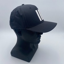 Adidas Golf Tour 3-Stripe Printed Hat Cap Adjustable Snap Back Black NWOT