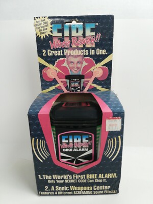 Vintage 80's Toy Fire When Ready Bike Alarm New In Box RARE 1988 