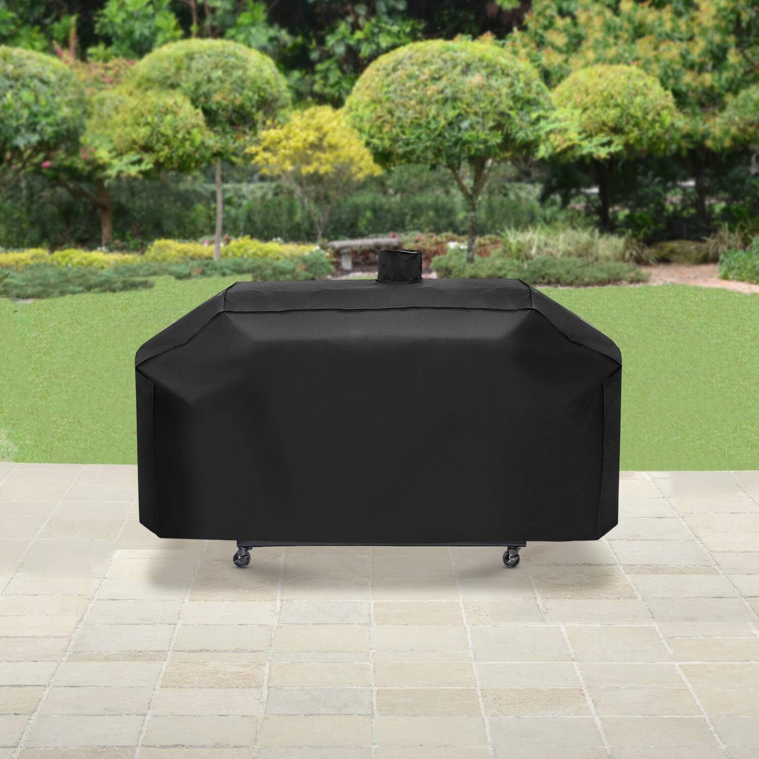 79 Inch Black Grill Smoker Cover Uv Resistant Waterproof Fits Most Grills