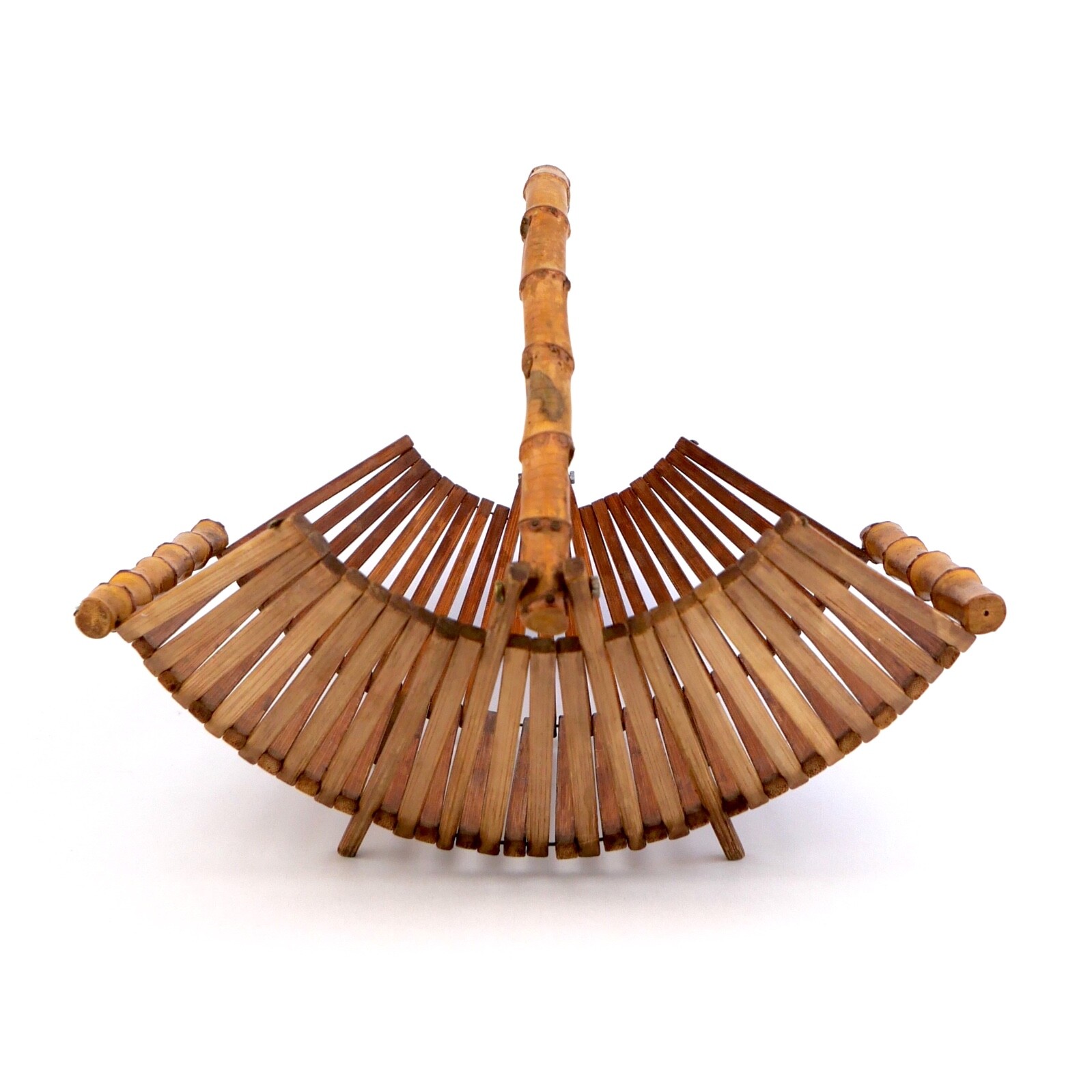 Große KORBSCHALE DÄNEMARK Bambus Schale 60er Jahre Mid-Century Vintage Holz