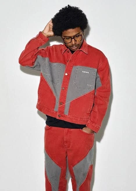 Veste en jean à panneaux 2 tons Supreme